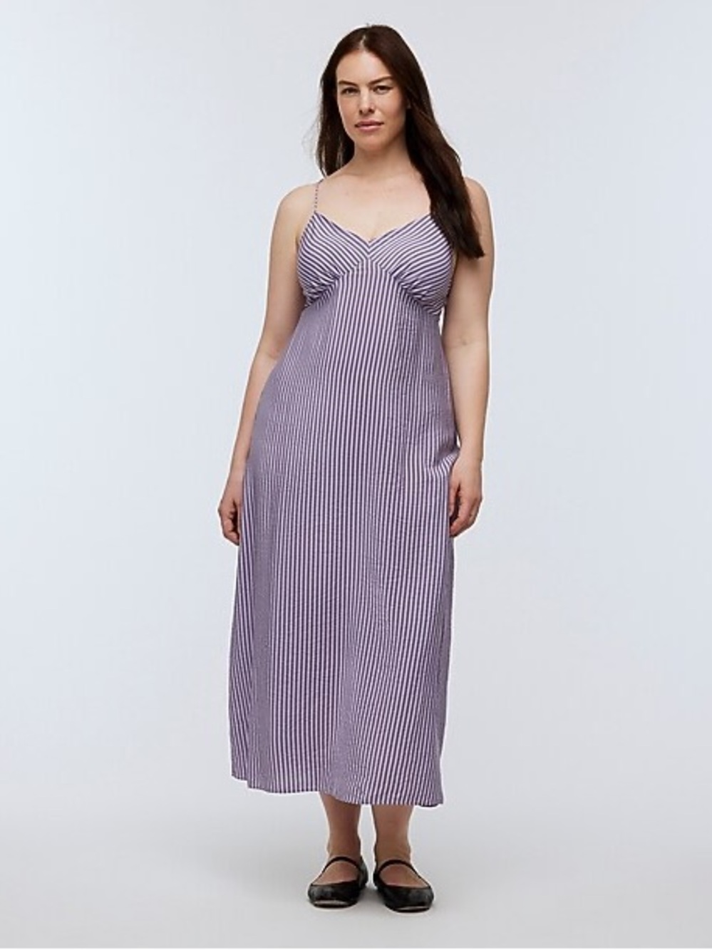 Madewell - Striped Lavender Slip Dress